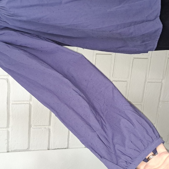 Universal Thread Blue Boho Tie Front Balloon Sleeve Blouse. Size Medium NWT - Picture 2 of 8